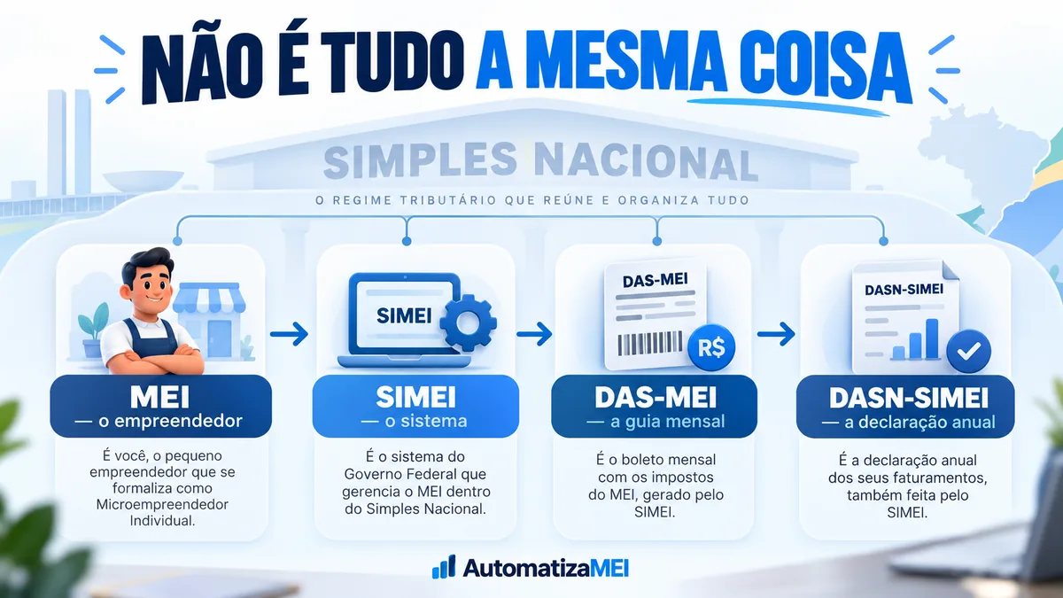 Diferença entre MEI, SIMEI, DAS-MEI e DASN-SIMEI.